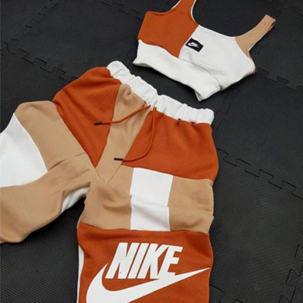 Reworked Nike Cropped Jogger Set